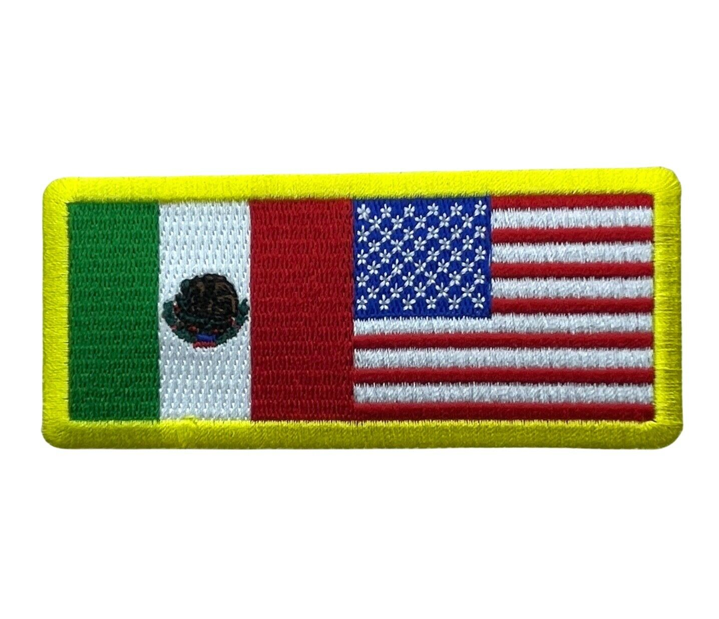 Mexico American Flag Embroidered 4 Inch Patch Iv1267 F5d31g