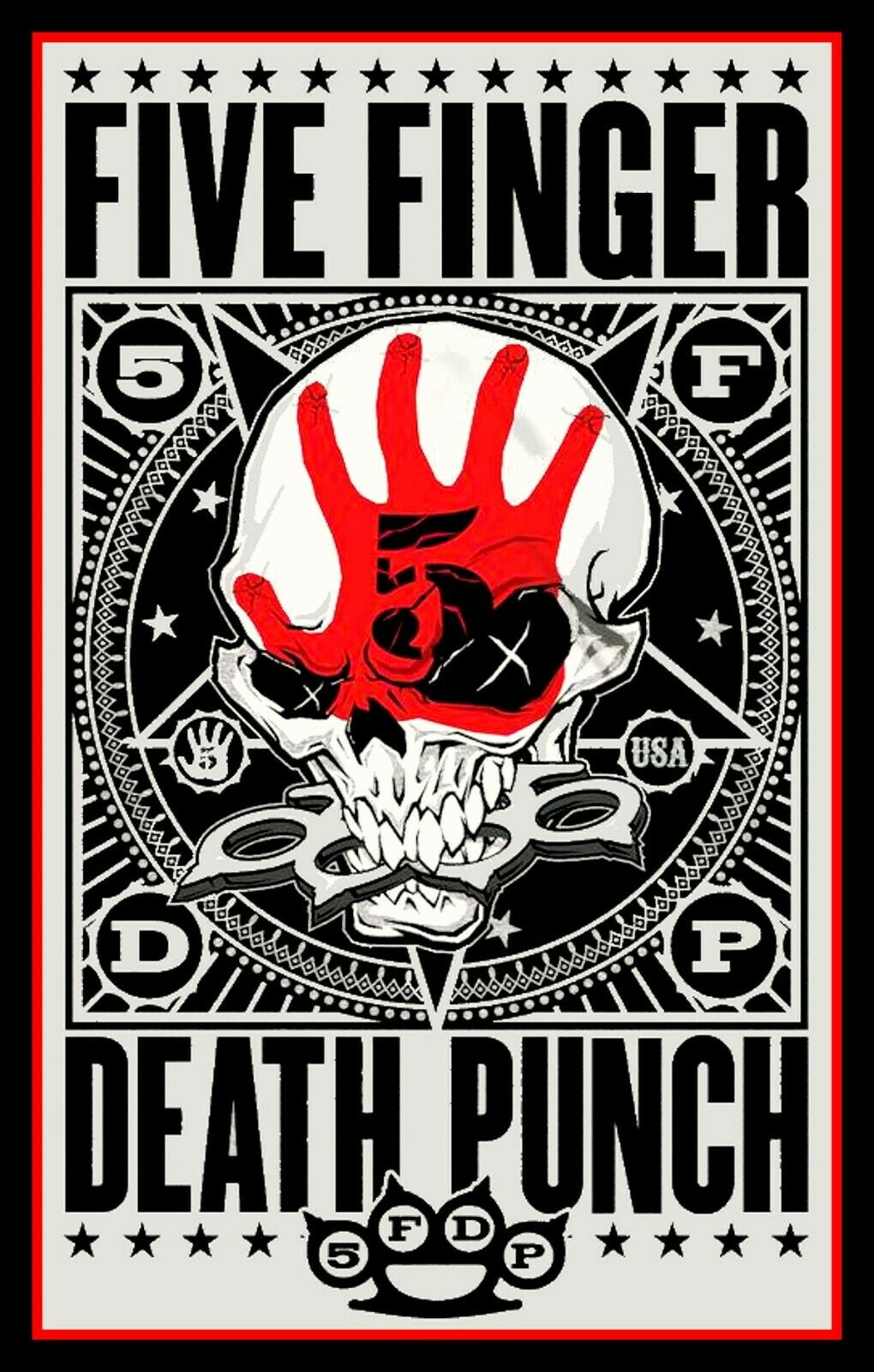 5" Five Finger Death Punch Vinyl Sticker. 5fdp Heavy Metal Decal For Car, Guitar