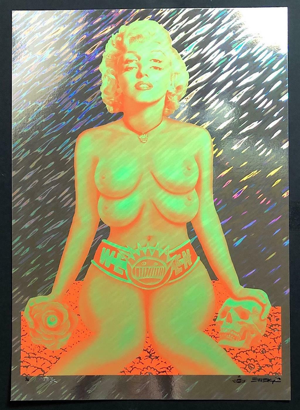 Mint/signed 2016 Ween "marilyn Monroe" Emek Lava Foil Poster 4/10
