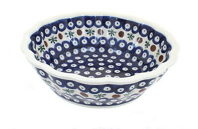 Blue Rose Polish Pottery Nature Medium Scallop Bowl