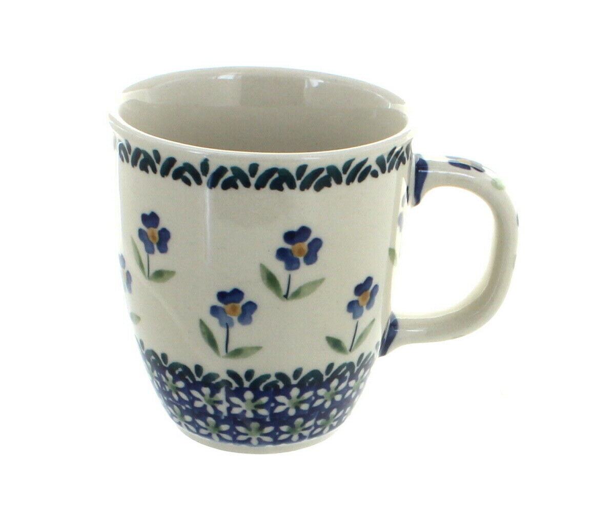 Blue Rose Polish Pottery Blue Daisy Coffee Mug