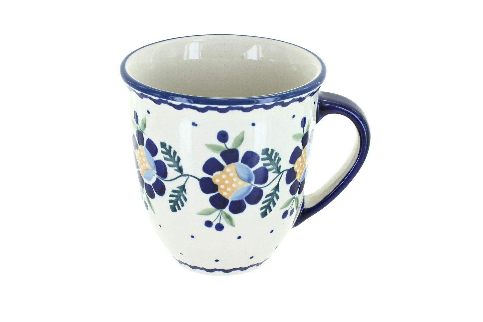 Blue Rose Polish Pottery Sunflower Breakfast Mug