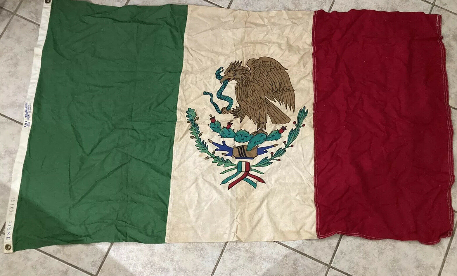 Rare Vintage Apax Paramount Flag Co Mexico Flag 3'x5' Great Condition!!!