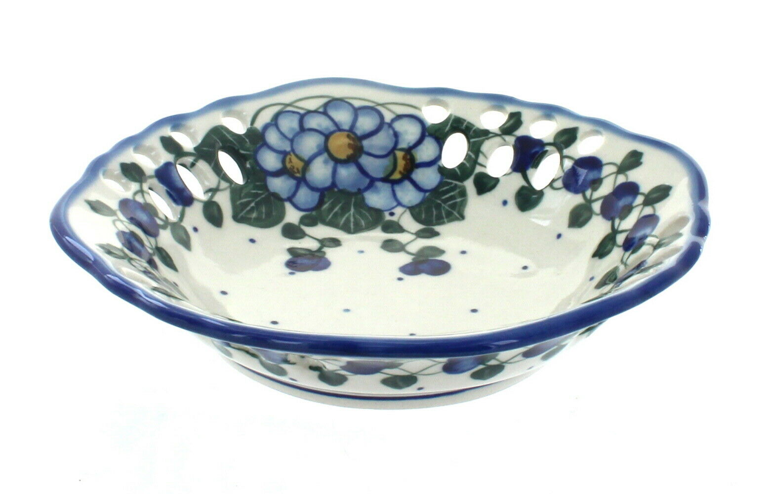 Blue Rose Polish Pottery Primrose Small Fruit Dish