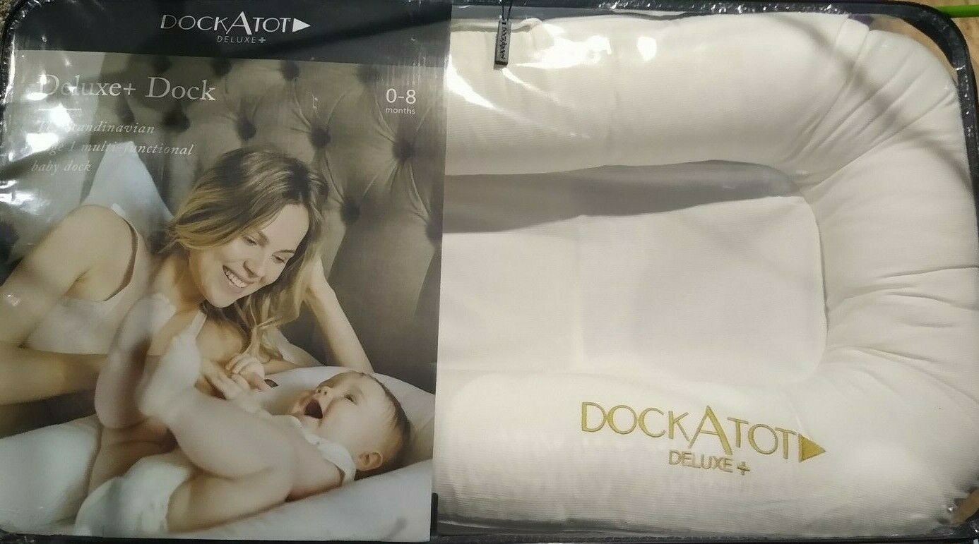 Dockatot Deluxe+ Baby Sleeper 0-8 Months Pristine White New Sealed Bag