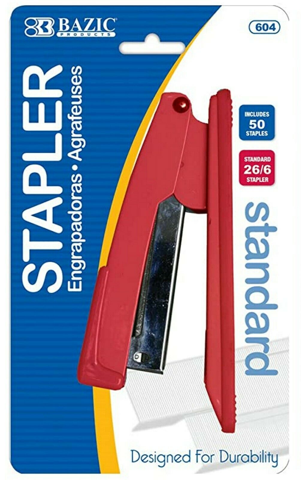 Desktop Metal Standard 26/6 Stapler With 50 Ct Staples Excellent, High-quality